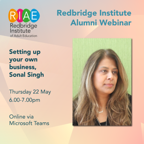 Graphic for the alumni webinar on the 22nd May